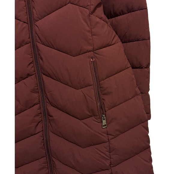 Andrew Marc Womens Large Ox Blood Red Hooded Jacket Quilted Puffer Winter L Lrg - Picture 5 of 13